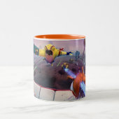 マグの銀河系の生命 ツートーンマグカップ (中央)