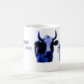 マグの雄牛のローストのHorneの青い強打 コーヒーマグカップ (中央)