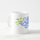 マグの青のタコとして コーヒーマグカップ (正面左)