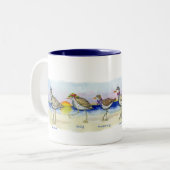 マグの6羽のシギ ツートーンマグカップ (正面左)