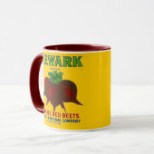 マグの~のヴィンテージのビートの包装の木枠のラベルの~ニュアーク マグカップ (正面左)