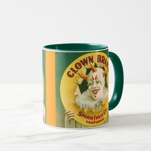 マグの~のヴィンテージのフルーツの木枠LABEL~のピエロのデザイン マグカップ (正面右)