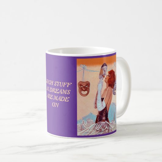 マグの~の戯曲女の子の劇場のマスク及びシェークスピアの引用文 コーヒーマグカップ (正面右)