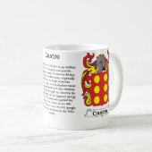 マグのCastro家族の紋章付き外衣 コーヒーマグカップ (正面右)