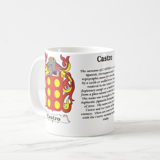 マグのCastro家族の紋章付き外衣 コーヒーマグカップ (正面左)