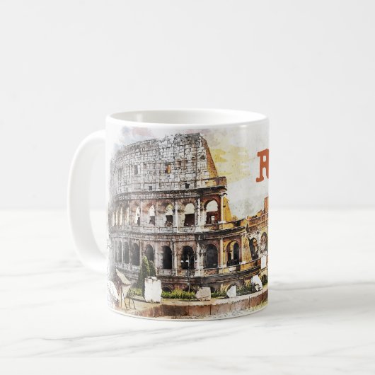 マグのColosseumローマの建物競技場の競技場の芸術の引くこと コーヒーマグカップ (正面左)