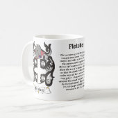 マグのFletcherの紋章付き外衣 コーヒーマグカップ (正面左)