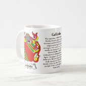 マグのGalindo、起源、意味および頂上 コーヒーマグカップ (正面左)