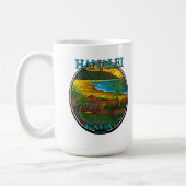 マグのHanaleiのビーチの美しい絵画 コーヒーマグカップ (左)