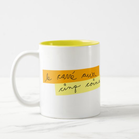 マグのLe carre?の補助のcinqの硬貨 ツートーンマグカップ (左)