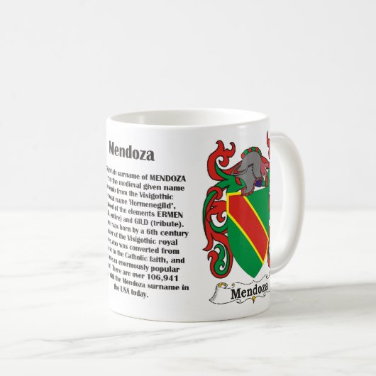マグのMendozaの家紋 コーヒーマグカップ (正面右)