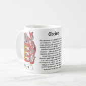 マグのObrien家族の紋章付き外衣 コーヒーマグカップ (正面左)