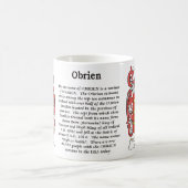 マグのObrien家族の紋章付き外衣 コーヒーマグカップ (中央)