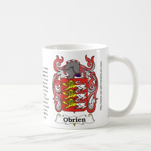 マグのObrien家族の紋章付き外衣 コーヒーマグカップ (右)