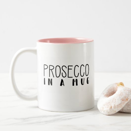 "マグのProsecco"、おもしろマグカップ ツートーンマグカップ (ドーナツ)
