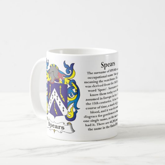 マグやり家族の紋章付き外衣 コーヒーマグカップ (正面左)