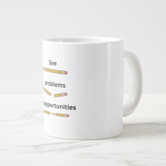 マグやる気を起こさせる、コーヒ感動的ー ジャンボコーヒーマグカップ (正面右)