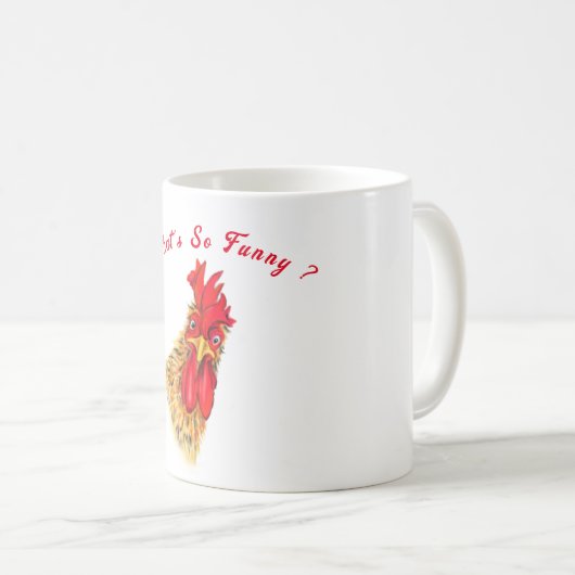 マグよくはしゃぐギフト驚く雄鶏 – カスタム文字 コーヒーマグカップ (正面右)