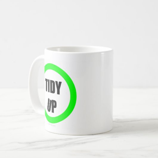 -マグをきれいに片付けて下さい コーヒーマグカップ (正面左)