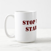 マグをする停止考えるな開始 コーヒーマグカップ (左)