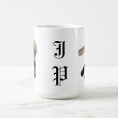 マグを剃る男らしい平方されたMONOGRAMED コーヒーマグカップ (中央)