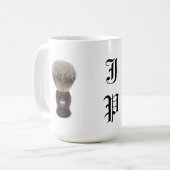 マグを剃る男らしい平方されたMONOGRAMED コーヒーマグカップ (正面左)