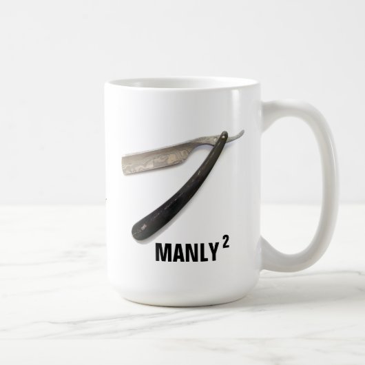 マグを剃る男らしい平方されたMONOGRAMED コーヒーマグカップ (右)