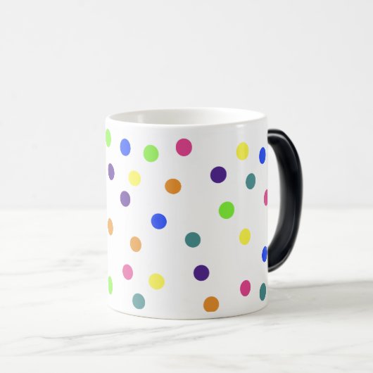 マグを変形させる虹の水玉模様 モーフィングマグカップ (正面右)