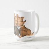 マグを夢を見ている3匹の小さいブタ コーヒーマグカップ (正面右)