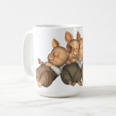 マグを夢を見ている3匹の小さいブタ コーヒーマグカップ (正面左)