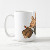 マグを夢を見ている3匹の小さいブタ コーヒーマグカップ (左)
