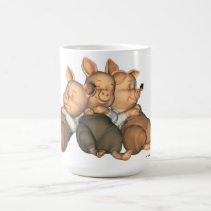 マグを夢を見ている3匹の小さいブタ コーヒーマグカップ