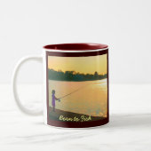 マグを採取するために生まれて下さい ツートーンマグカップ (左)