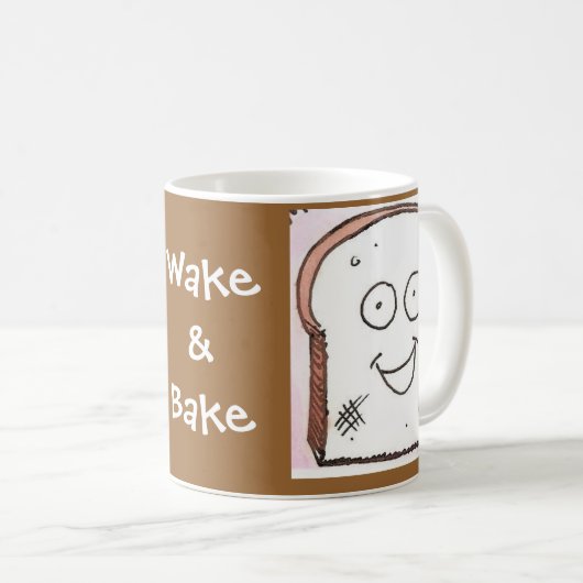 マグを目覚めさせて下さい及び焼いて下さい コーヒーマグカップ (正面右)