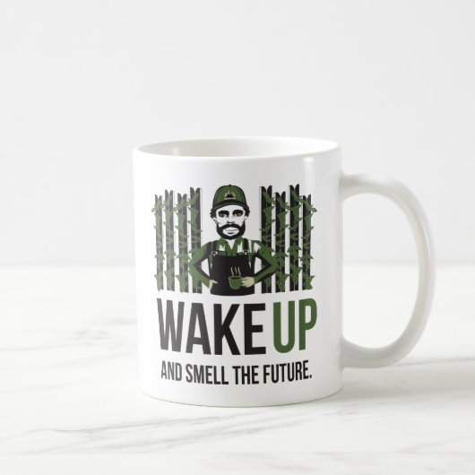 マグを目覚めて下さい コーヒーマグカップ (右)