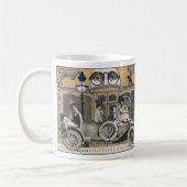 マグを自動車に乗るヴィンテージのかわいこちゃん コーヒーマグカップ (左)