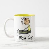 マグを解決している女の子 ツートーンマグカップ (左)