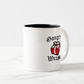 マグを言うギャングのラッパーのおもしろいなクリスマス ツートーンマグカップ (正面右)