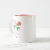 マグを記念してカスタマイズ可能な乳癌 ツートーンマグカップ (正面左)