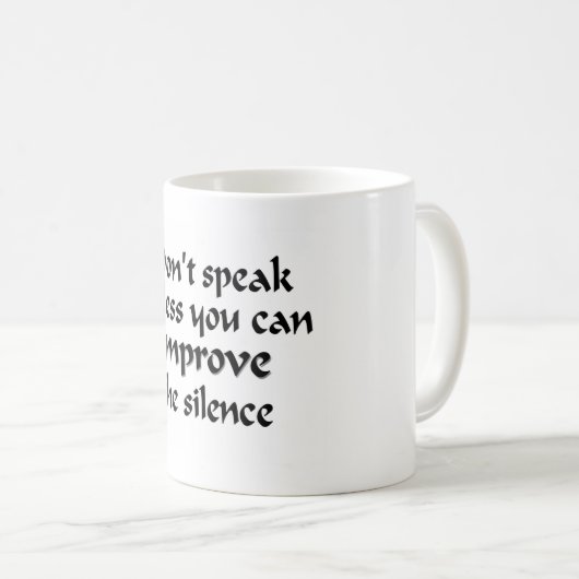 マグを話さないで下さい コーヒーマグカップ (正面右)