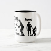 マグを遊びますか、または家に居て下さい ツートーンマグカップ (正面右)