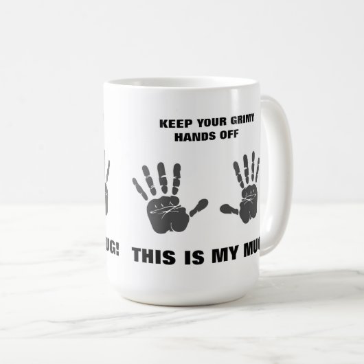 マグを離れてあなたの手を-大型-味方される2保って下さい コーヒーマグカップ (正面右)