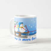 マグをSledding雪だるま コーヒーマグカップ (正面左)