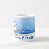 マグをSledding雪だるま コーヒーマグカップ (中央)