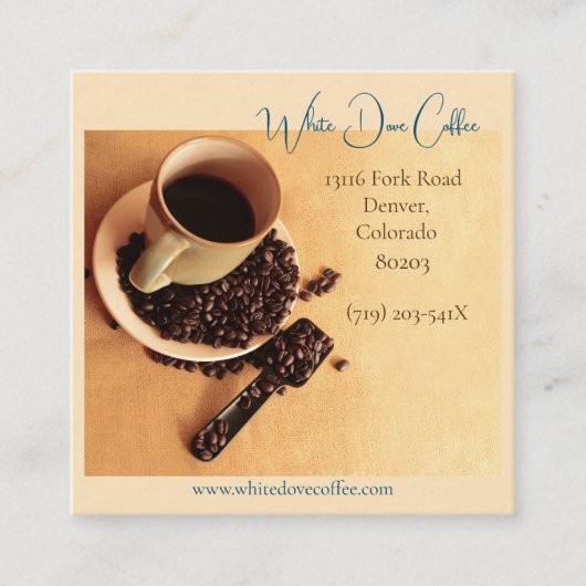 マグアンドコーヒービーンズカフェバリスタコーヒー スクエア名刺 (正面)