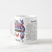 マグアンドリュース家族の紋章付き外衣 コーヒーマグカップ (正面左)