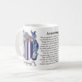 マグアームストロング家族の紋章付き外衣 コーヒーマグカップ (正面左)