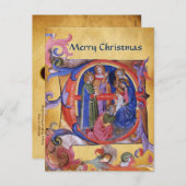 マグィクリスマスパーチメント赤い宝石の崇拝 シーズンポストカード (正面/裏面)