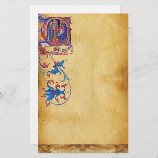 マグィクリスマスパーチメント赤い宝石の崇拝 便箋 (正面/裏面)