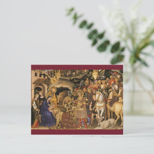 マグィ中世クリスマスの崇拝 ポストカード (スタンド正面)